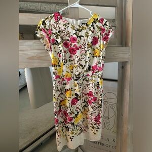 Adrianna Papell Floral Dress with Pink and Yellow Accents